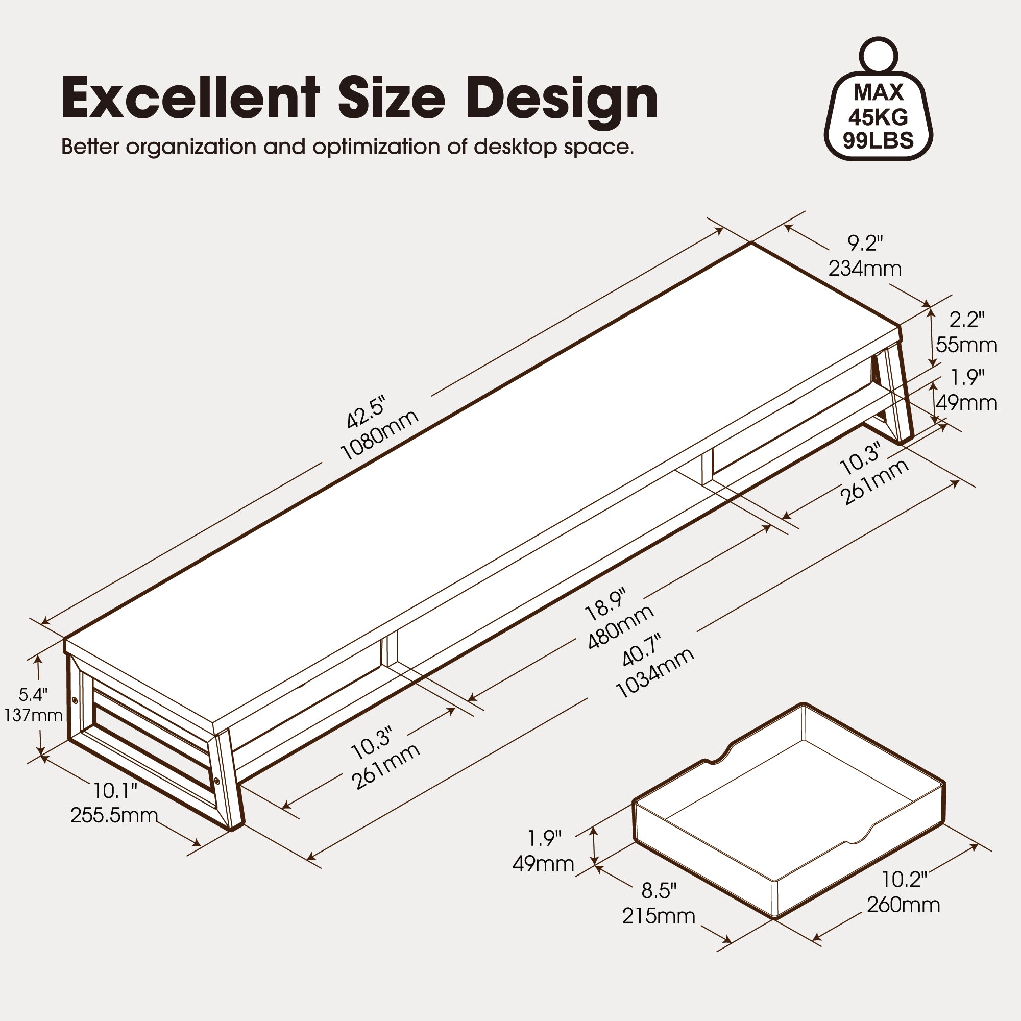 Frida F310 Monitor Riser