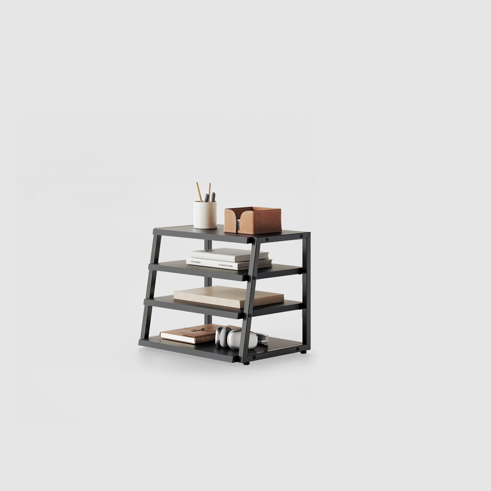 FENGE Frida Desk Organizer – 4-Tier File & Book Shelf