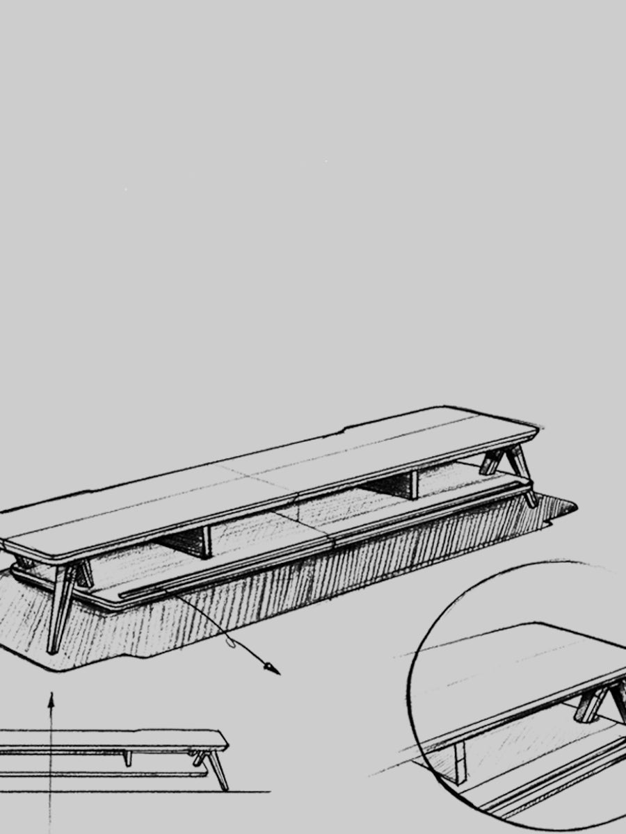 monitor riser desk shelf shell design hand draw