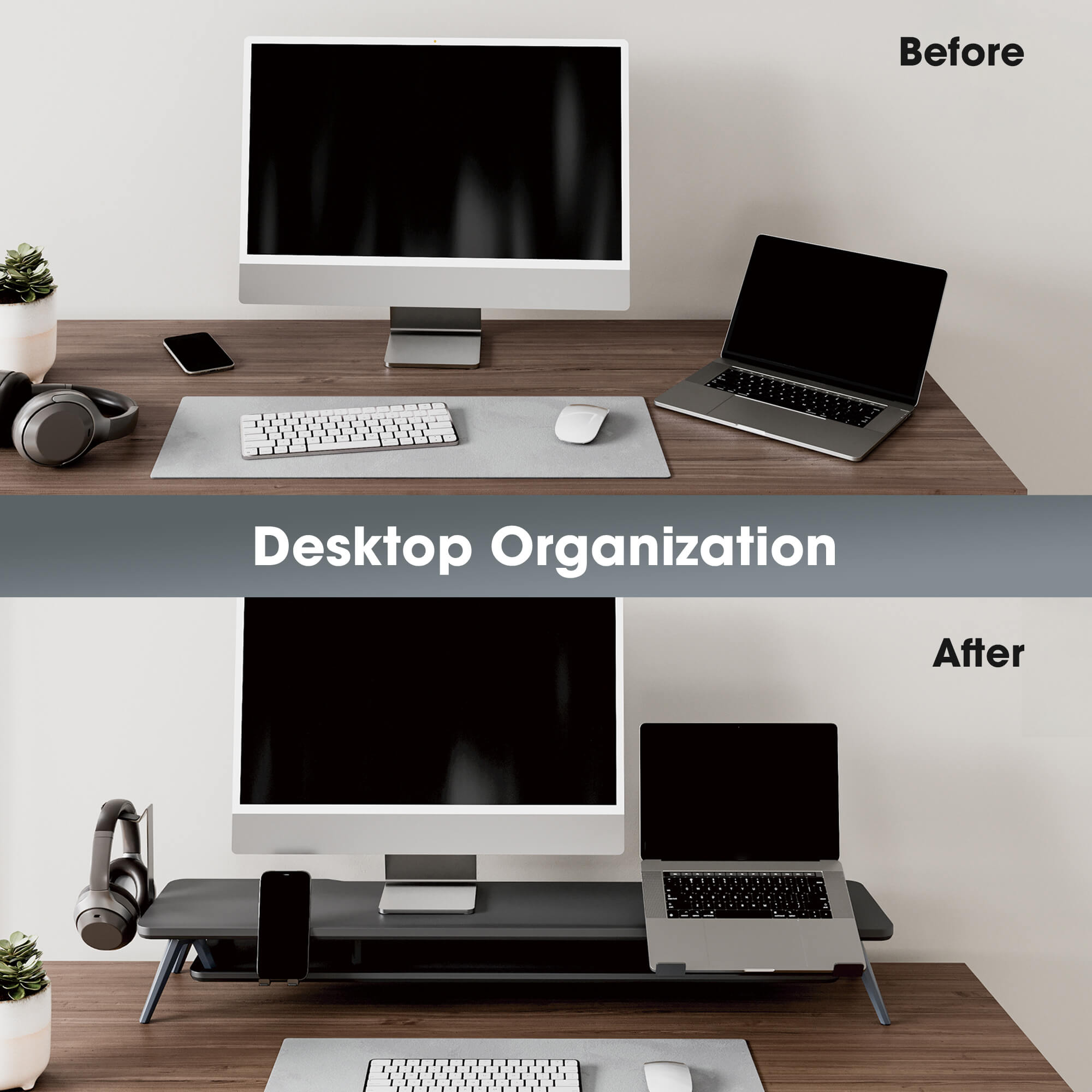 large desk shelf rodin pro clean organization black