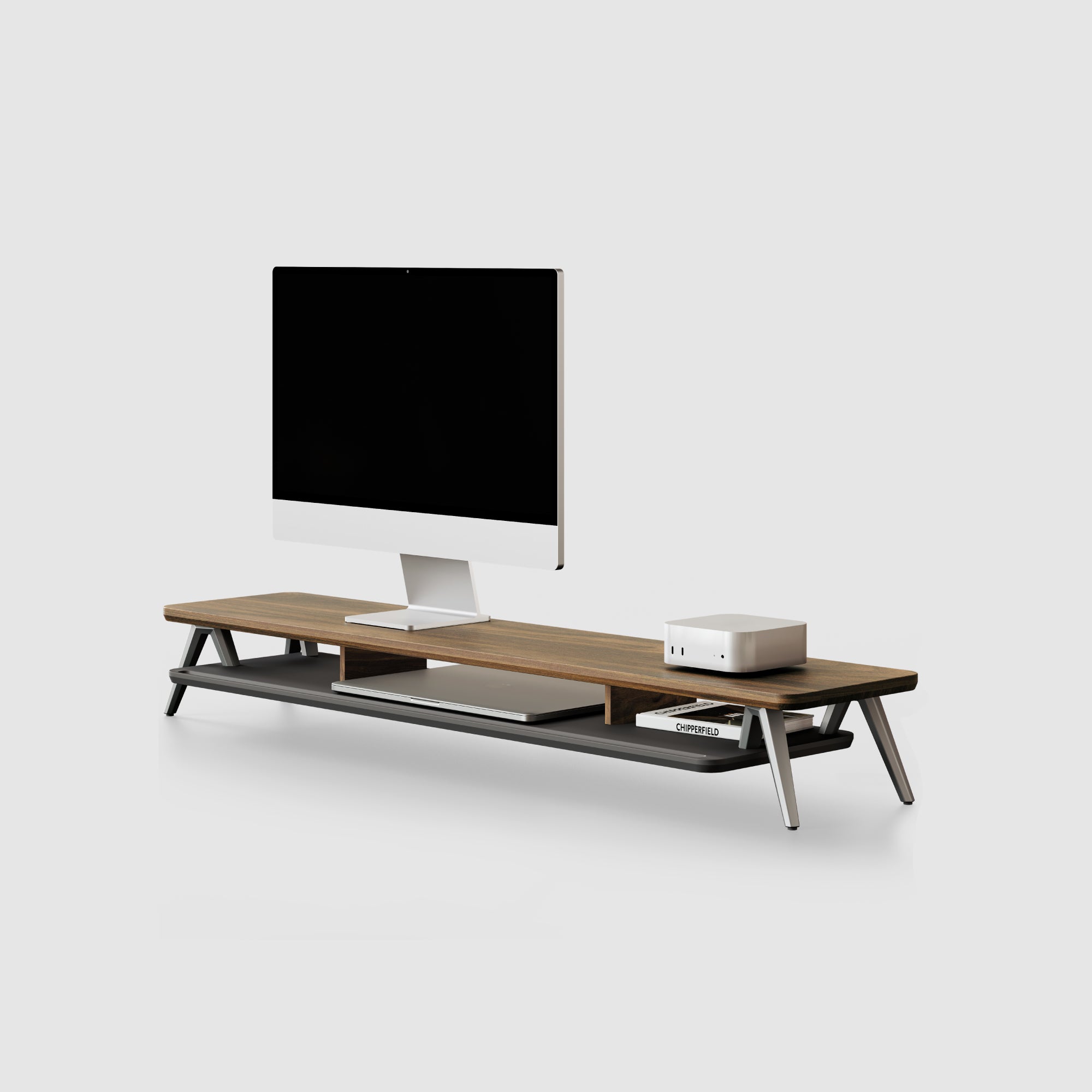 FENGE Rodin A212 Monitor Riser, Dual Desk Shelf with M-Type Leg