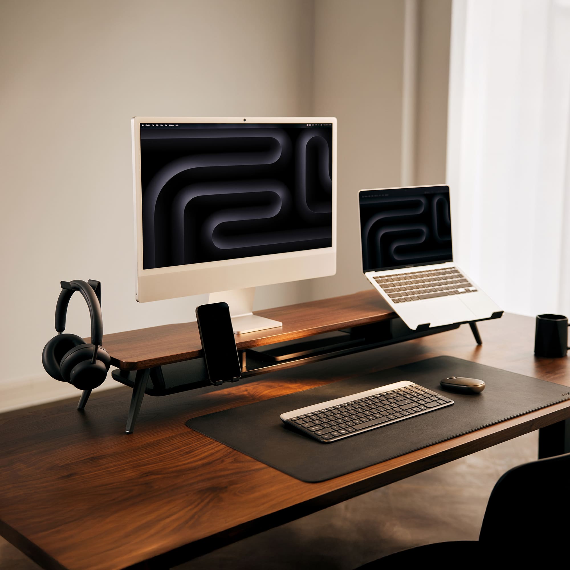 FENGE Rodin Pro A311 Monitor Riser, Desk Shelf with Headphone Hook