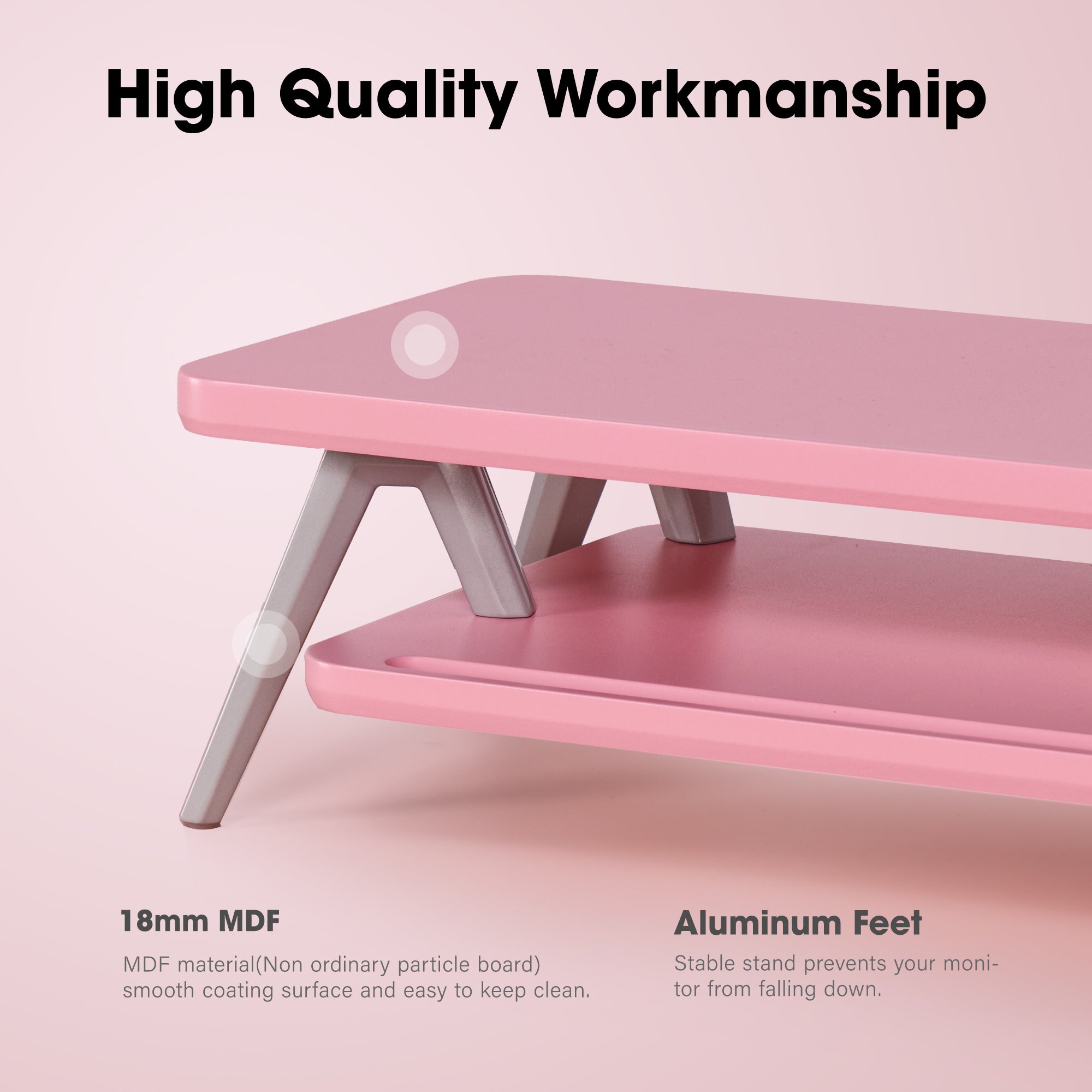 FENGE Rodin A212 Monitor Riser, Dual Desk Shelf with M-Type Leg