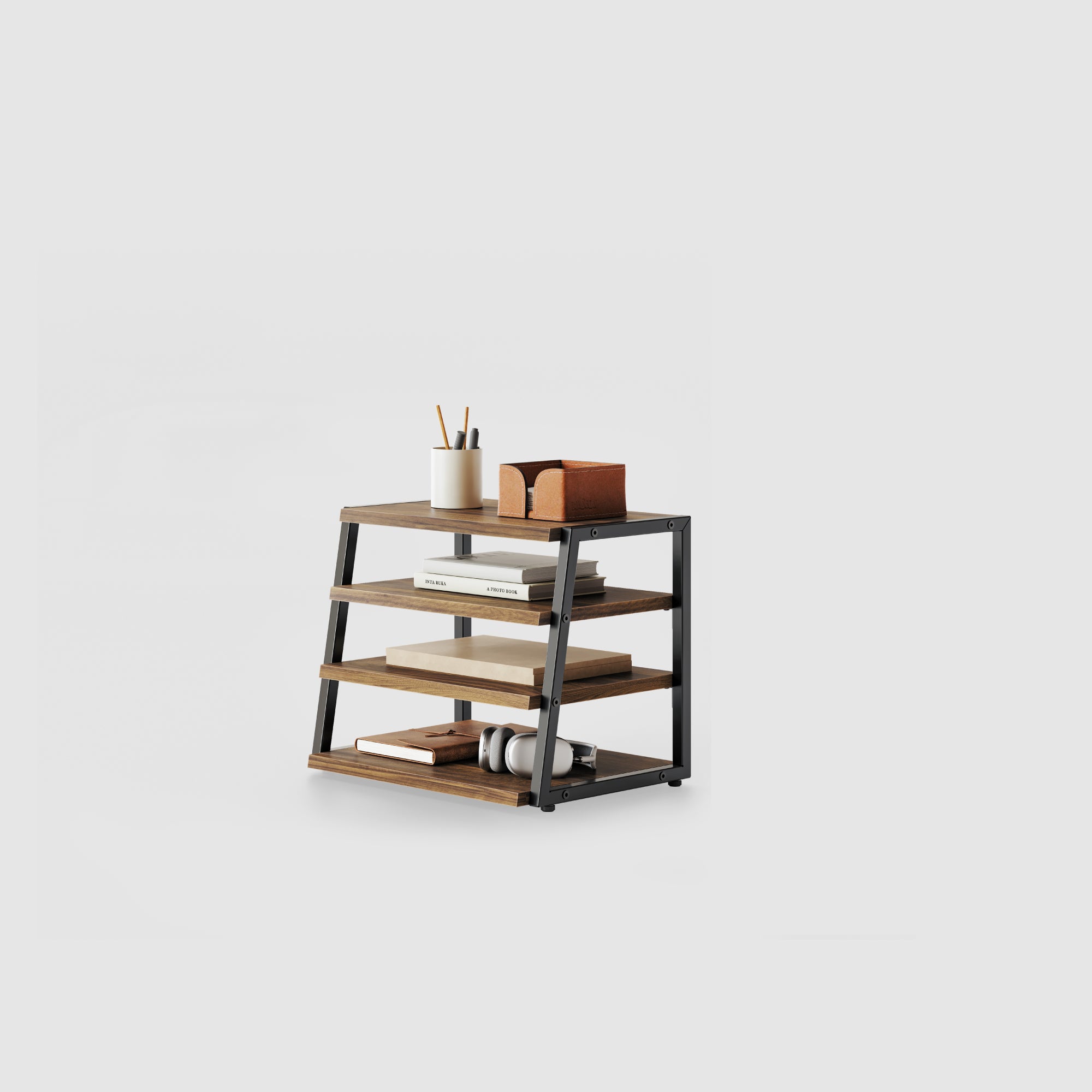 FENGE Frida Desk Organizer – 4-Tier File & Book Shelf