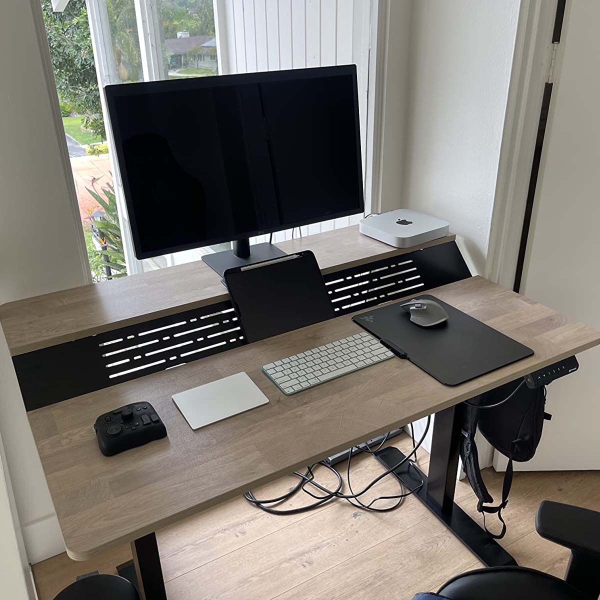 electric desk piano in home office