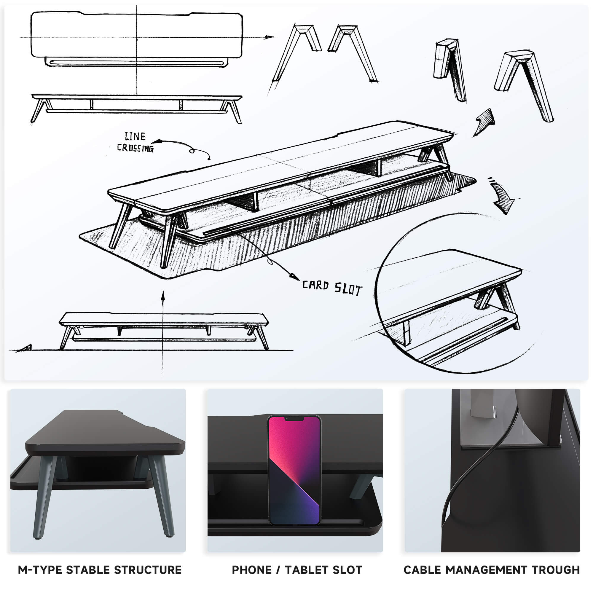 rodin design ideas large desk shelf #color_black