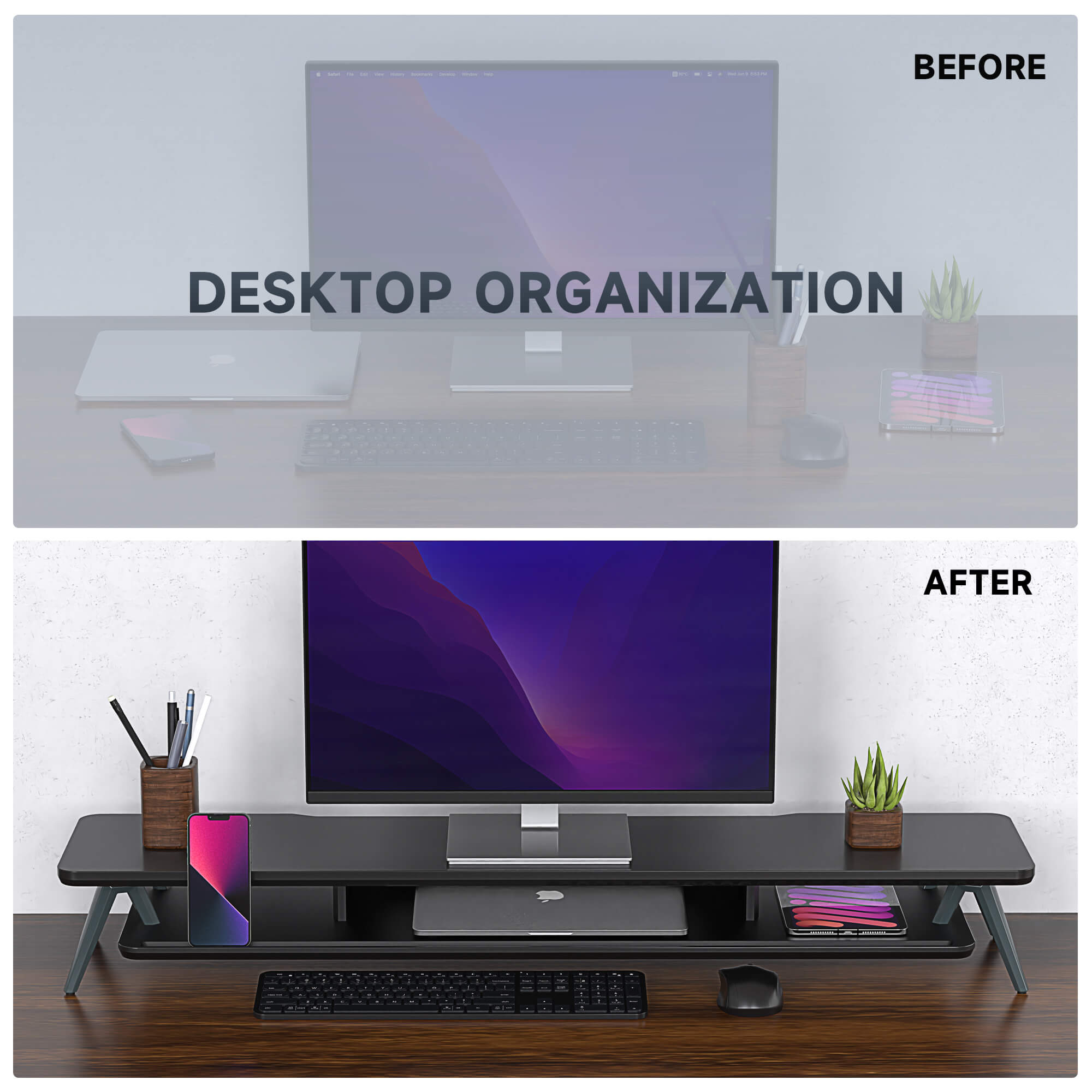 large desk shelf rodin clean organization