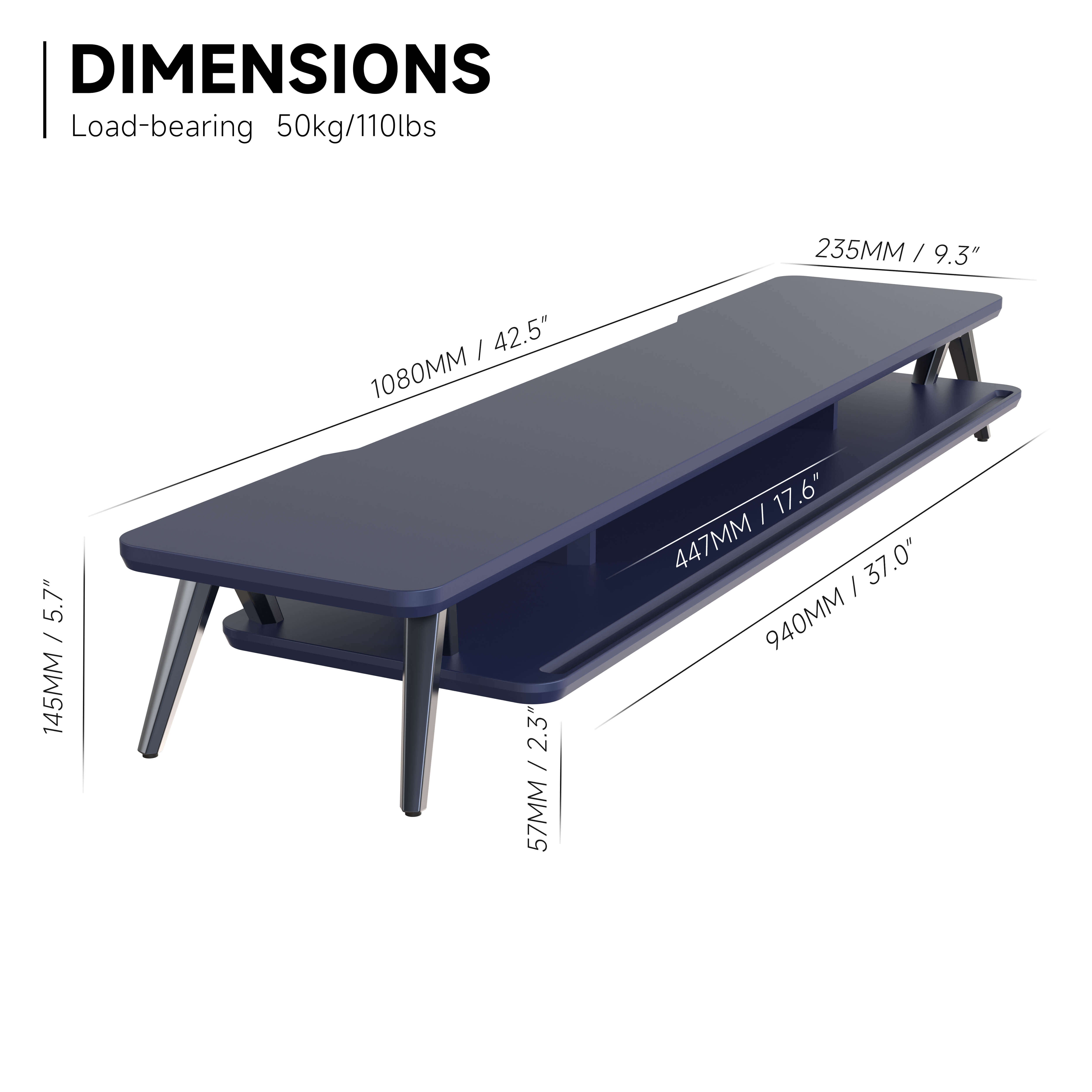 fenge rodin desk shelf large dimension blue