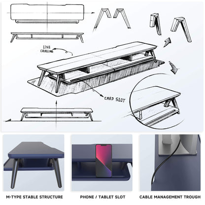 rodin design ideas large desk shelf blue