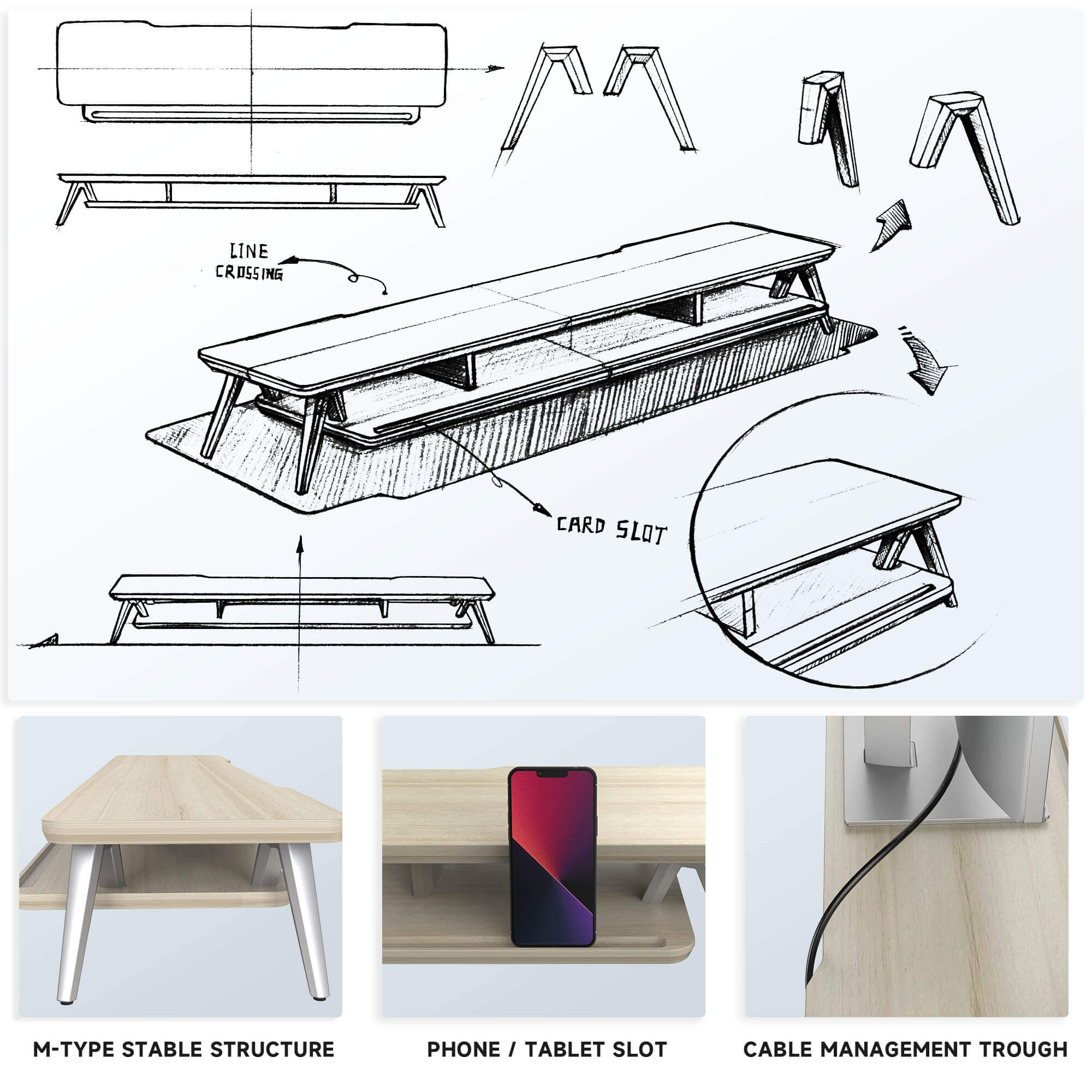 rodin design ideas large desk shelf oak
