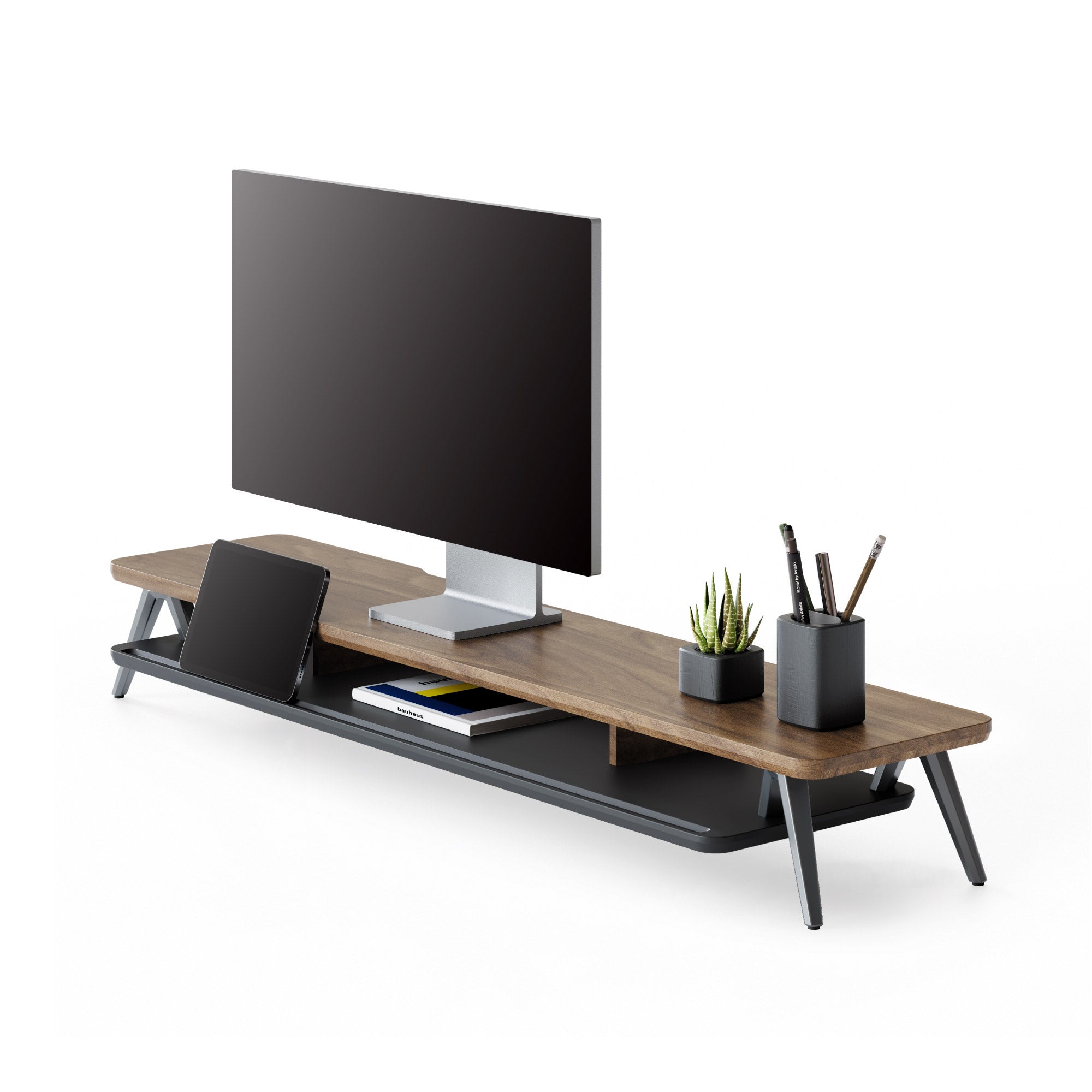 FENGE Rodin A212 Monitor Riser, Dual Desk Shelf with M-Type Leg