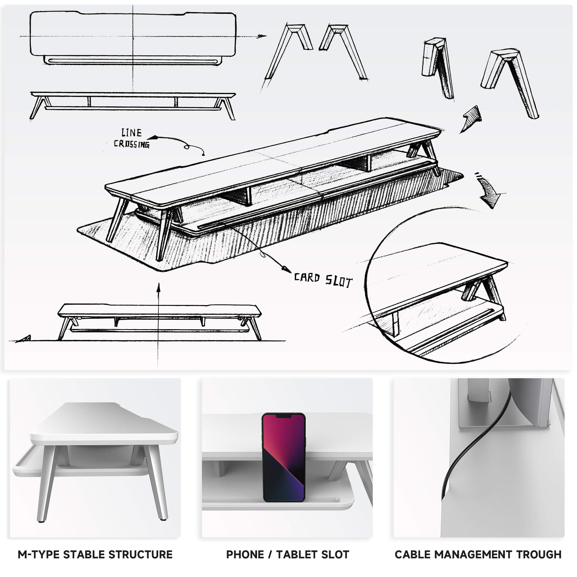 rodin design ideas large desk shelf 