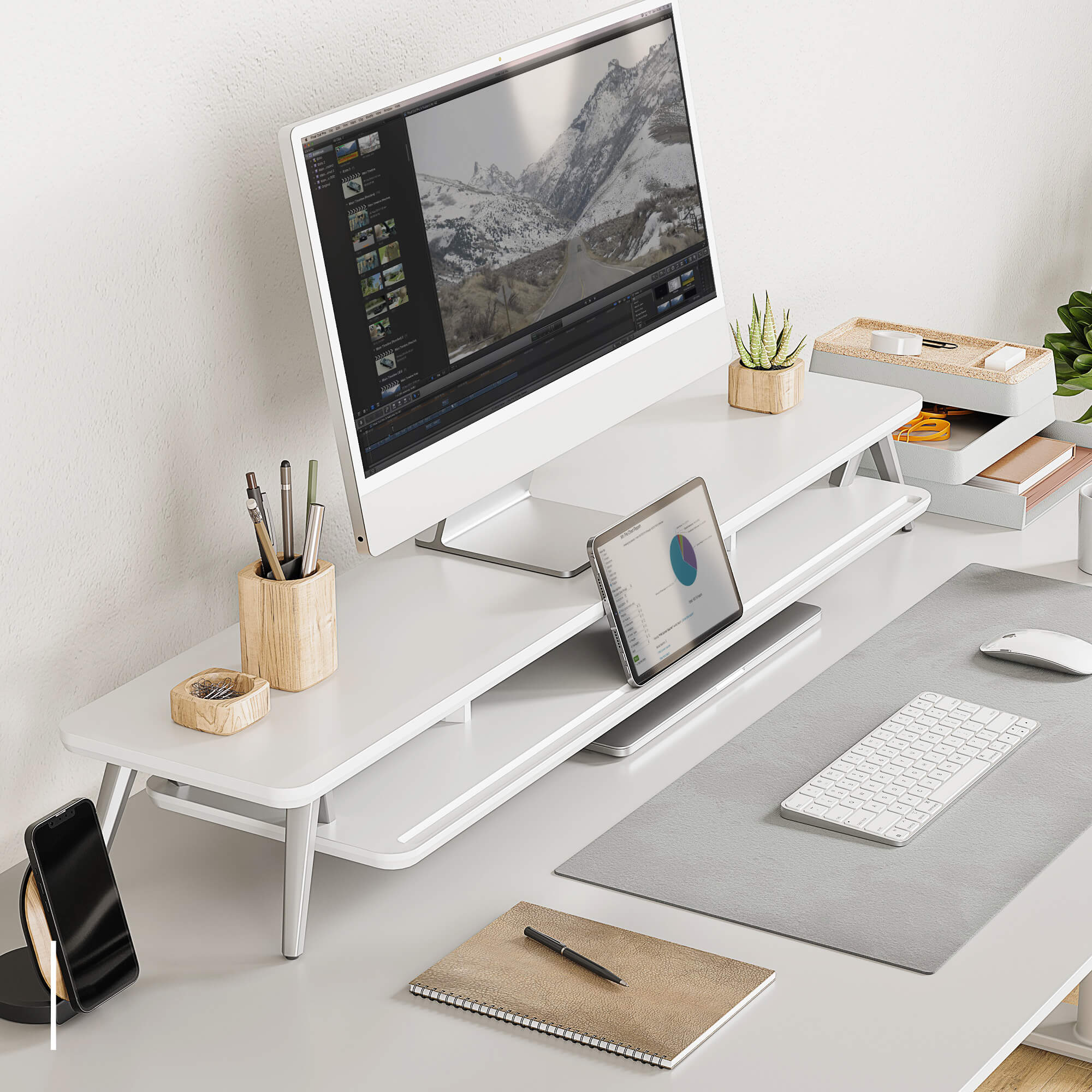 rodin desk shelf large strong storage function