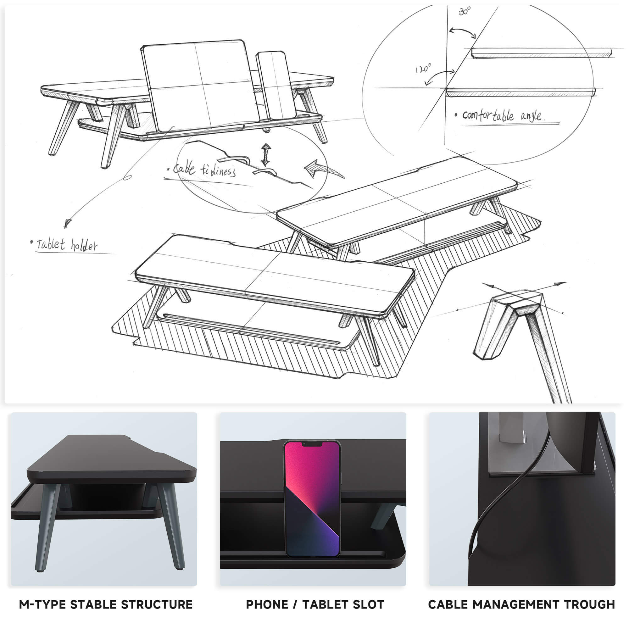 rodin design ideas small desk shelf black