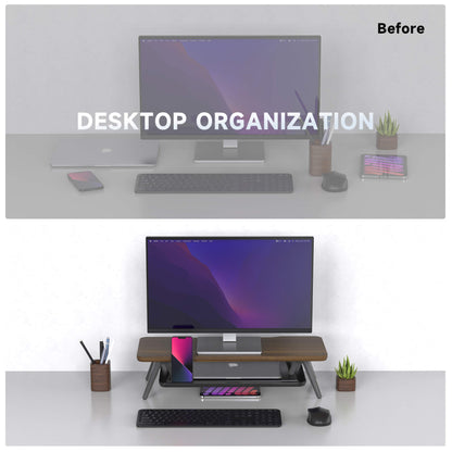 small desk shelf rodin clean organization walnut