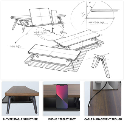 rodin design ideas small desk shelf walnut