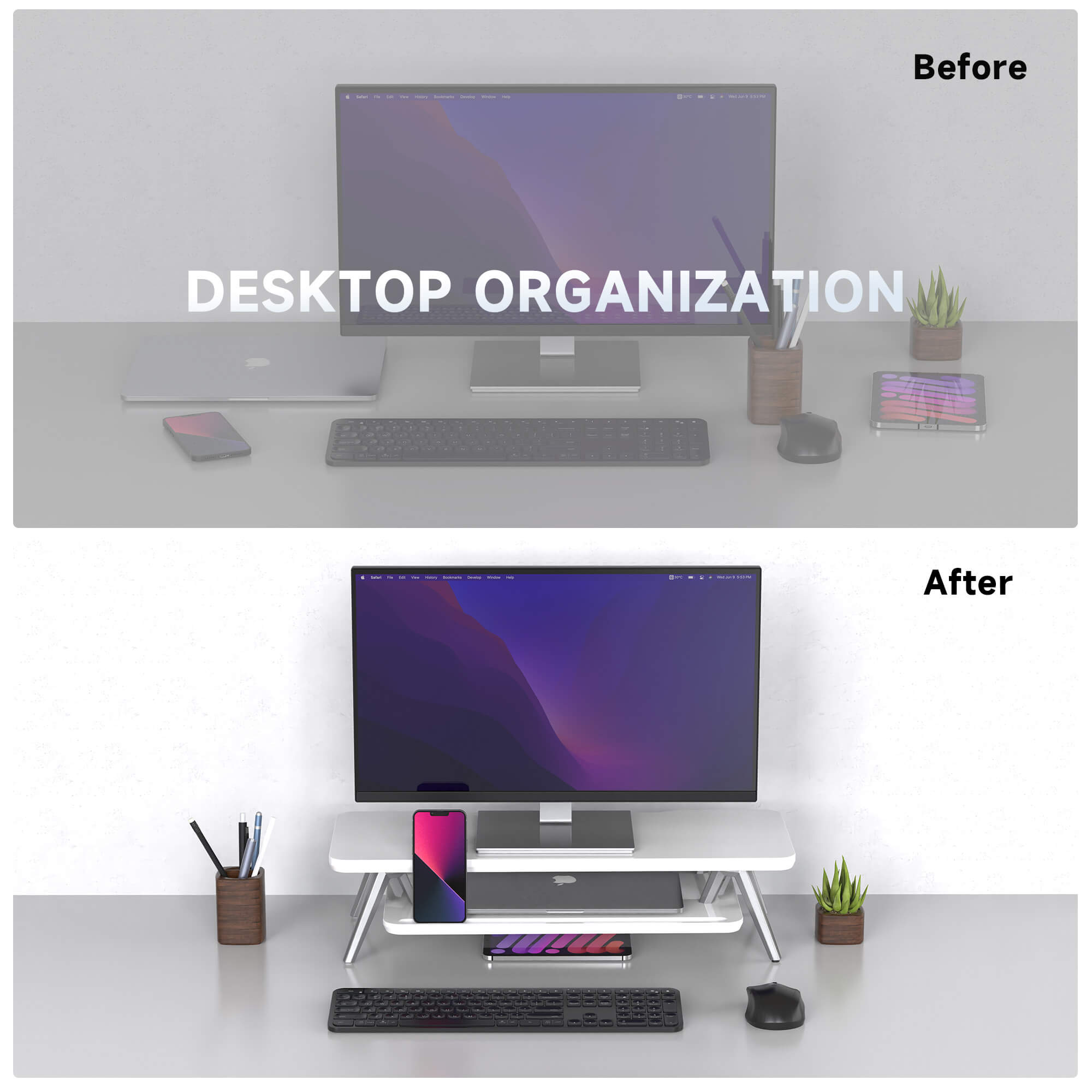 small desk shelf rodin clean organization white