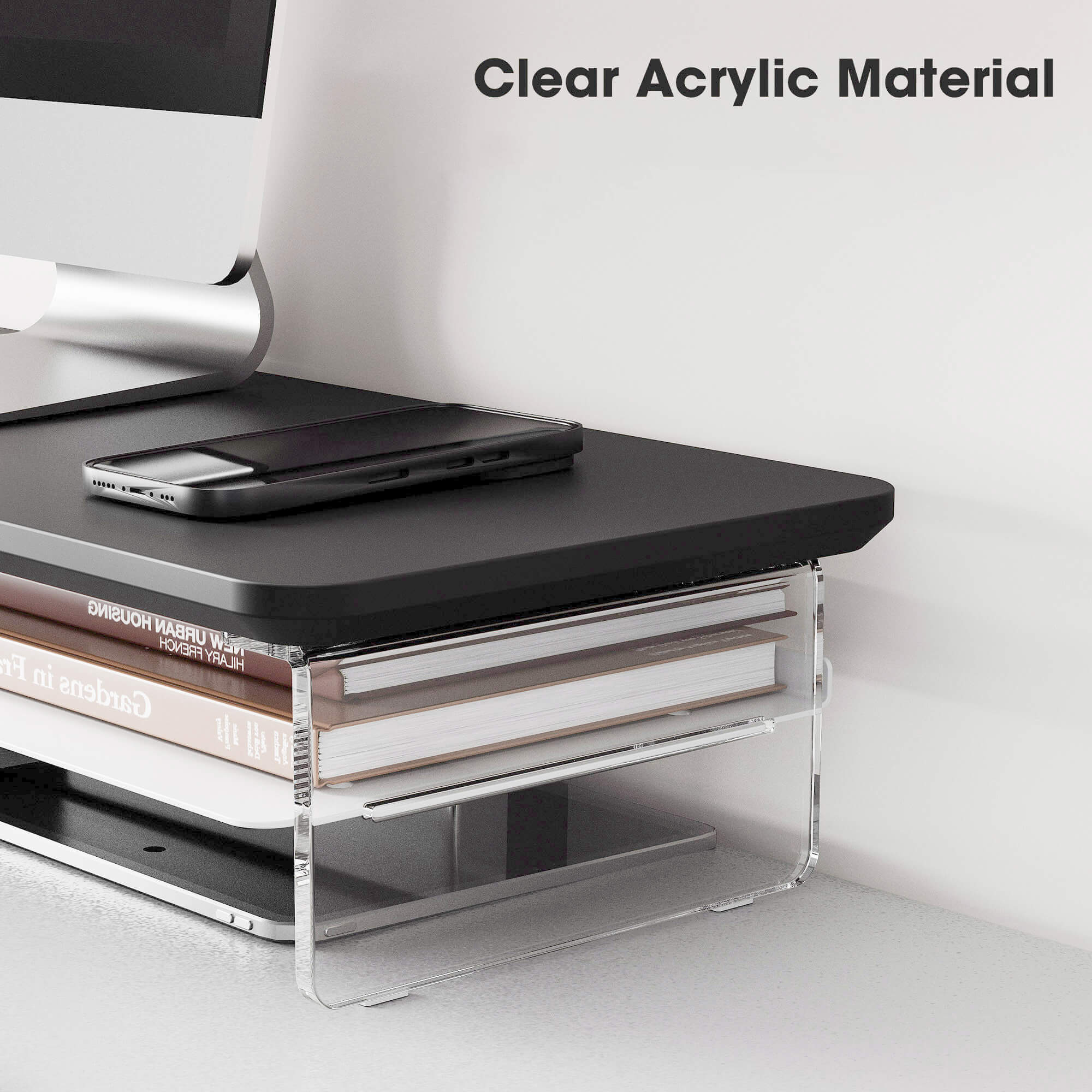yugen desk shelf large clear acrylic material