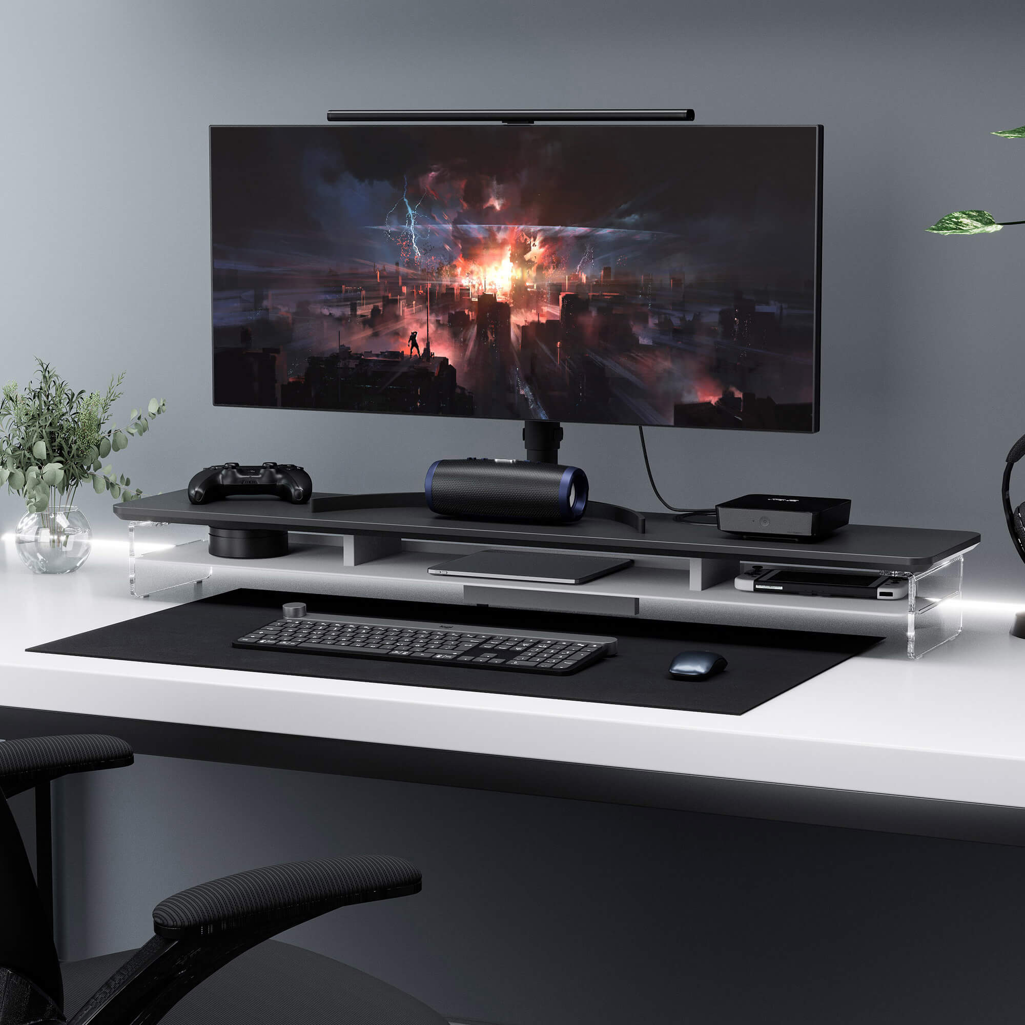 large desk shelf yugen scenario1 black