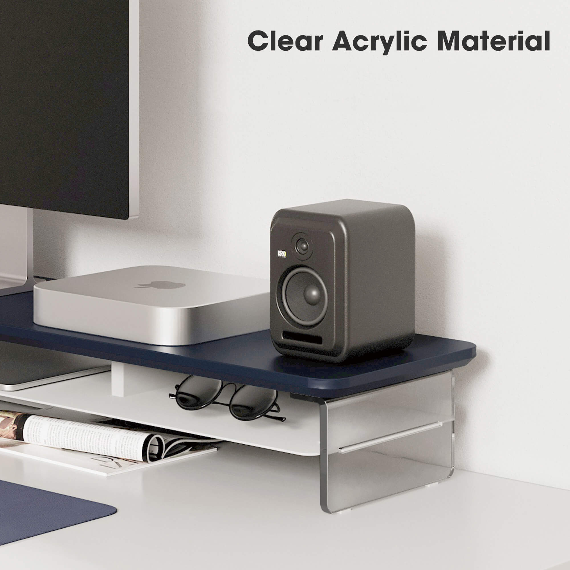 yugen desk shelf large clear acrylic material