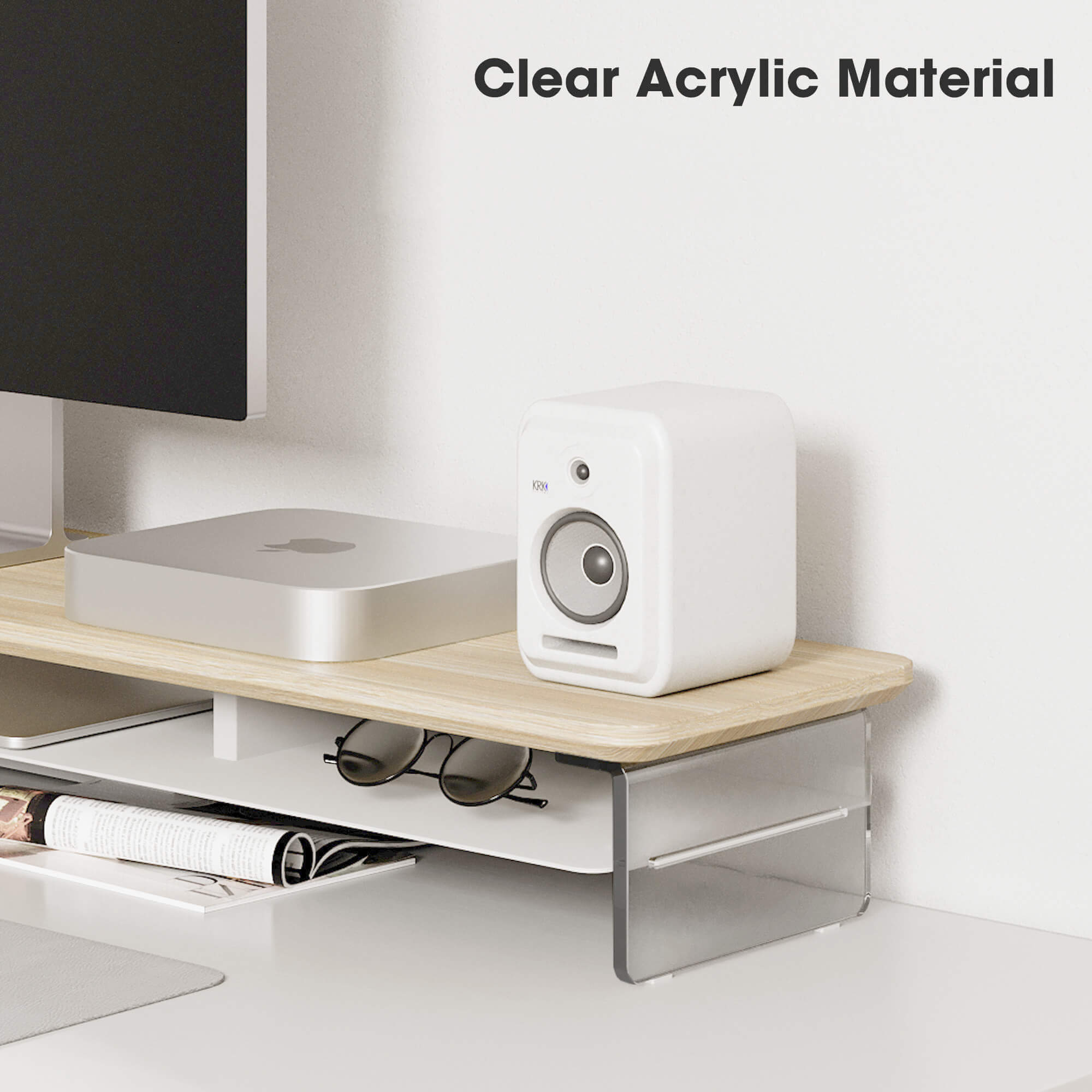 yugen desk shelf large clear acrylic material