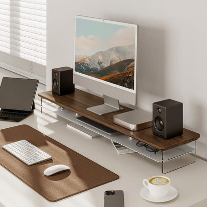 large desk shelf yugen scenario2 walnut