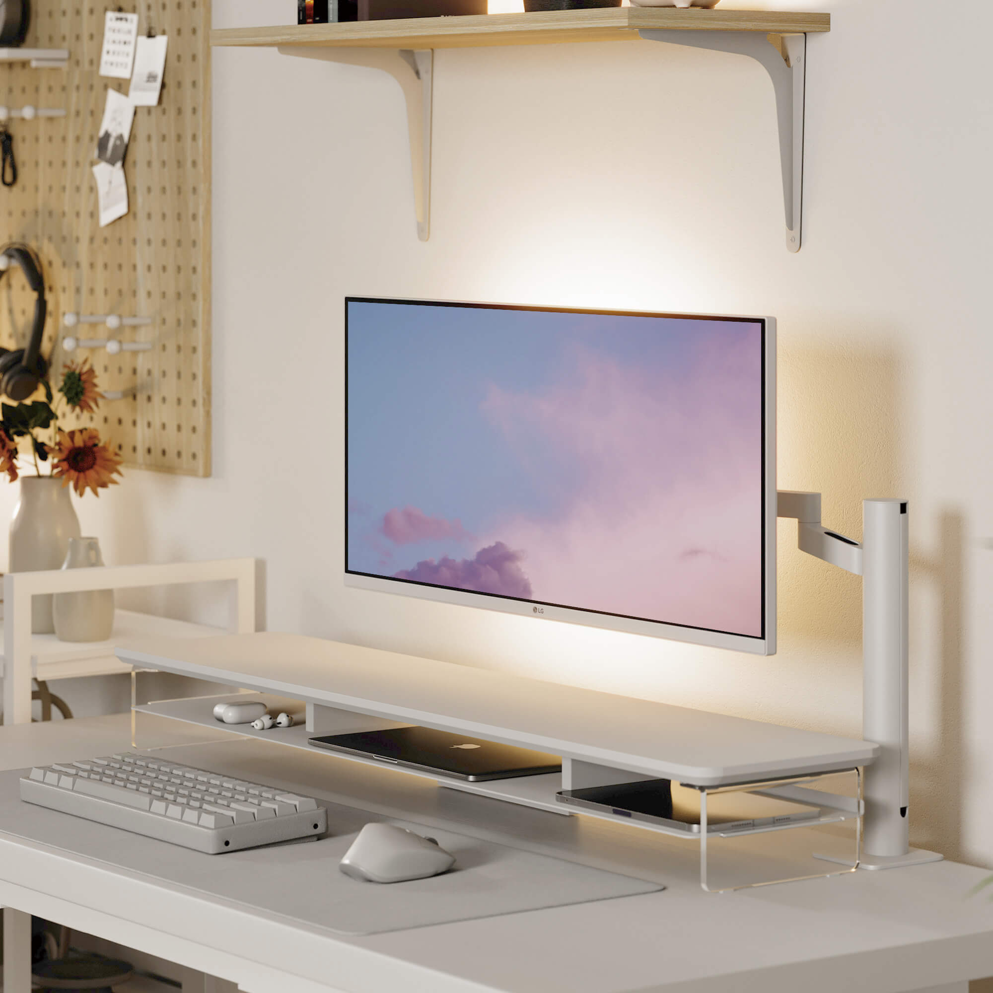 large desk shelf yugen scenario1 white#color_white