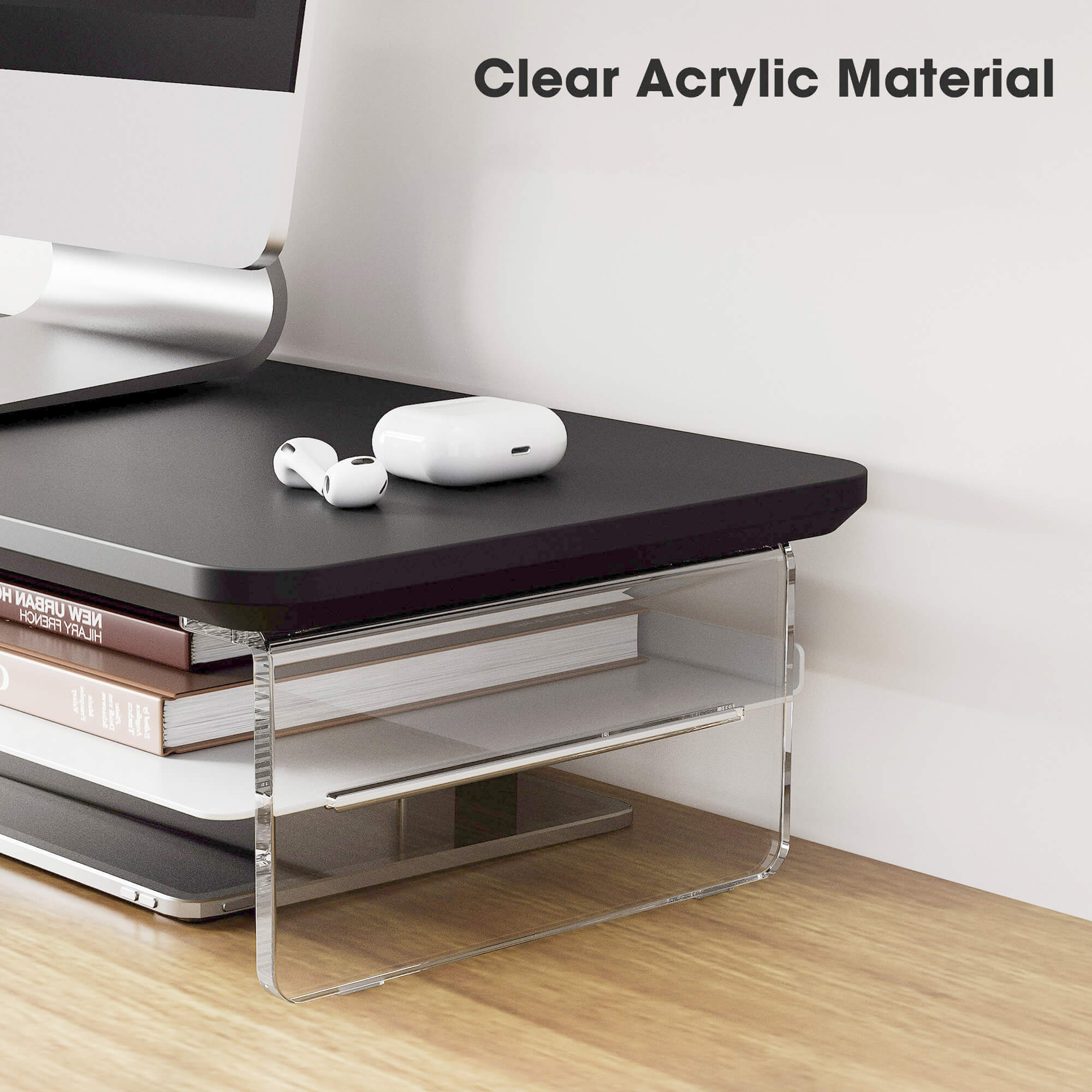 yugen desk shelf small clear acrylic material