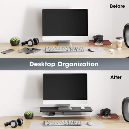 yugen tidy organization small desk shelf black