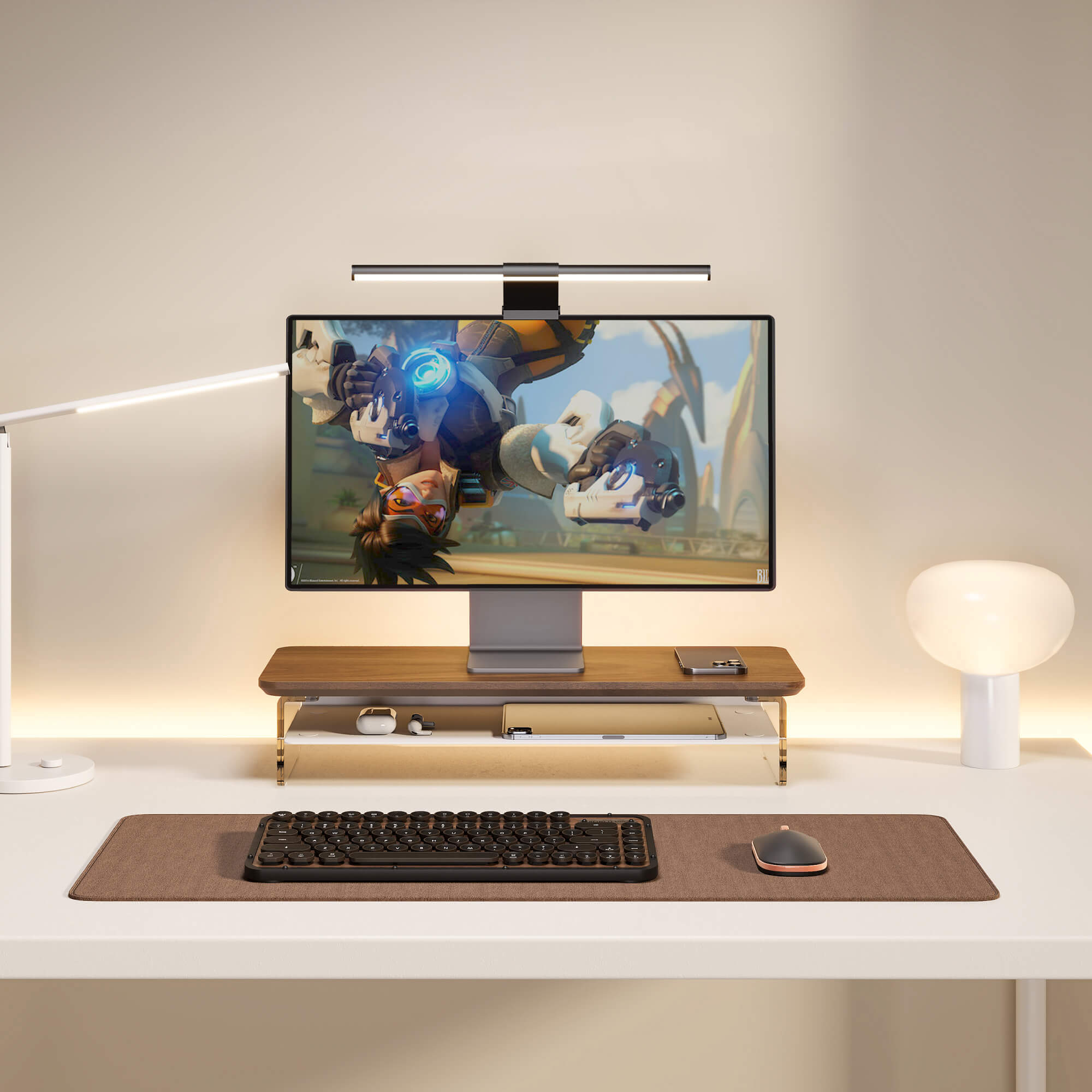 small desk shelf yugen show walnut