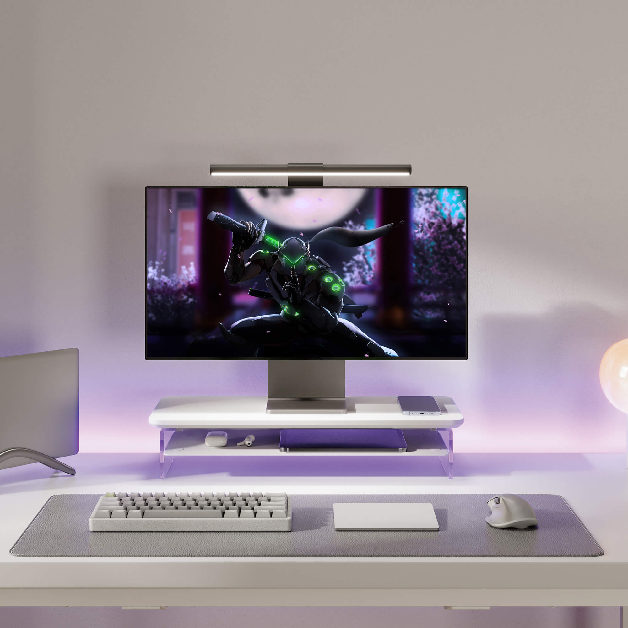 small desk shelf yugen show white