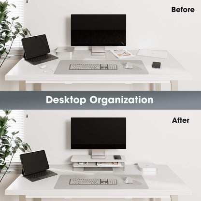 yugen tidy organization small desk shelf white