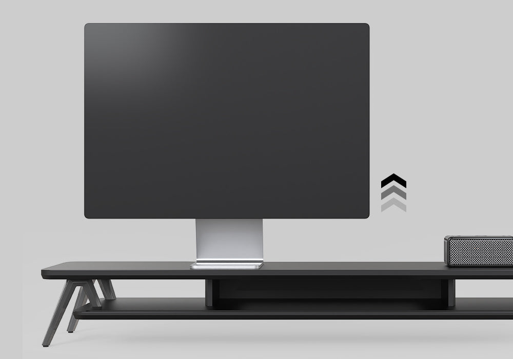 Wooden Dual Monitor Stand & Desk Shelf Riser