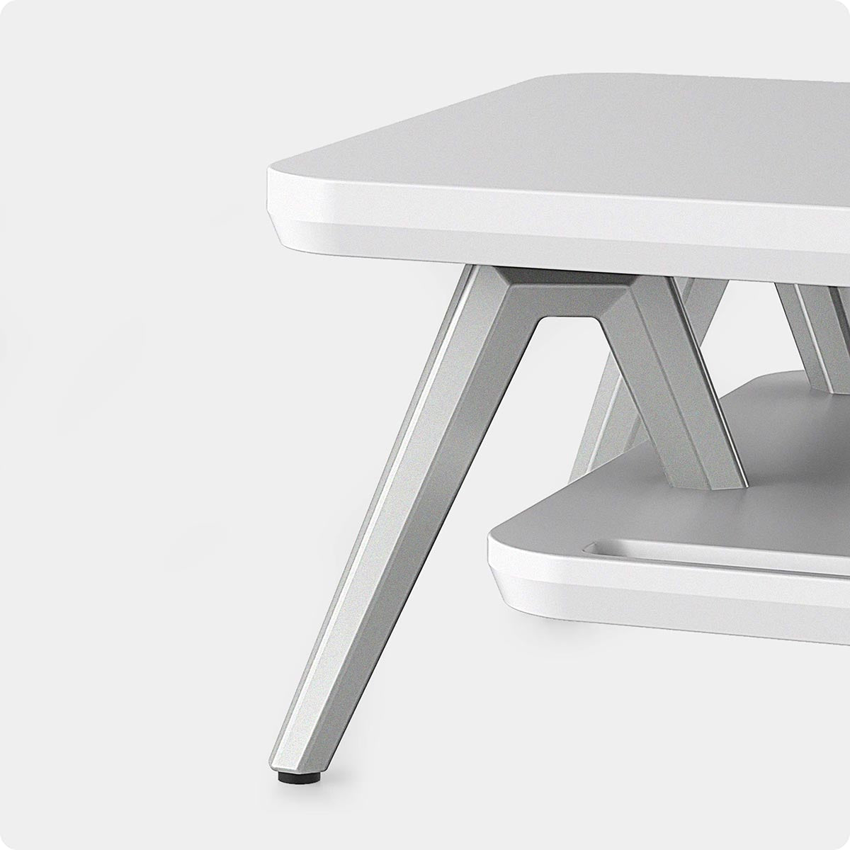 The beautiful foot design of desk shelf#color_white