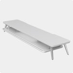 white 2 tiers monitor stand with storage#color_white