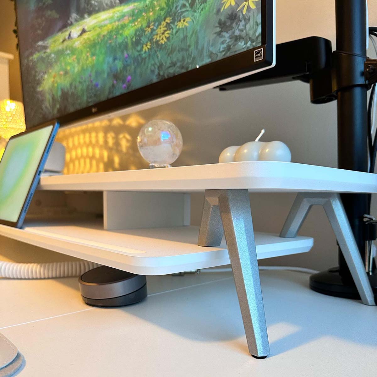 Aothia Large Dual Monitor Stand Riser Wide Monitor Stand TEAMIX 42 Inch ...